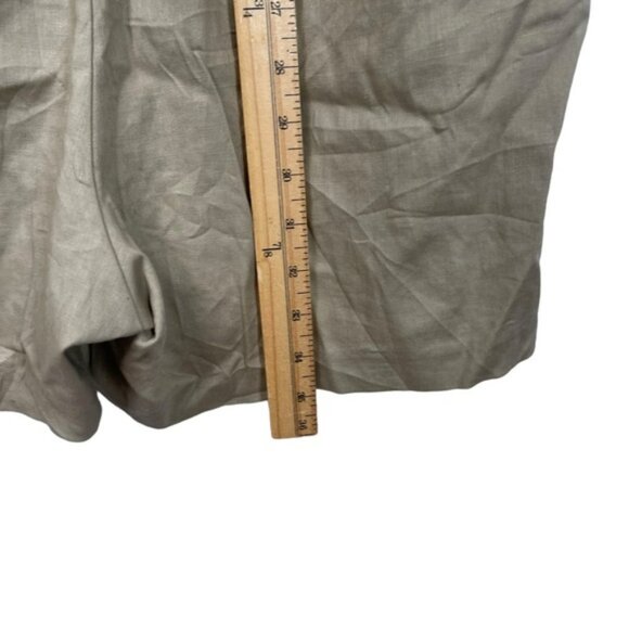 NWT Banana Republic Tan Linen Romper Short Safari Style Stretch V-Neck Size 14 - Picture 10 of 14